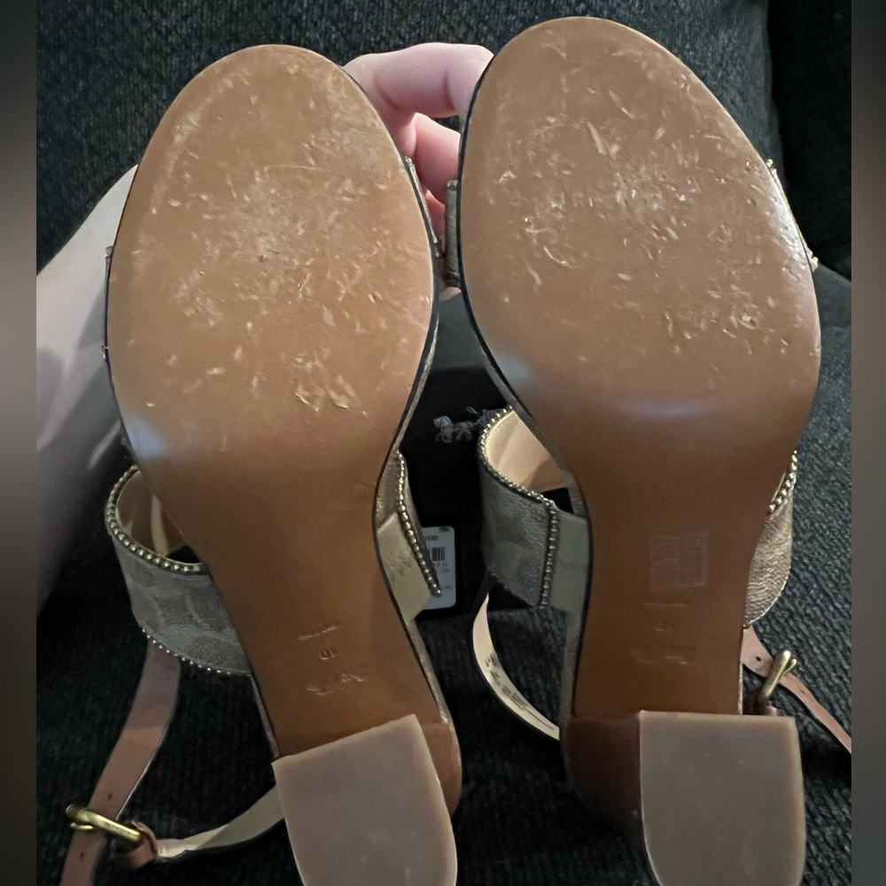 Coach signature logo Riley sling back high heel sandals size 10 - Picture 4 of 4